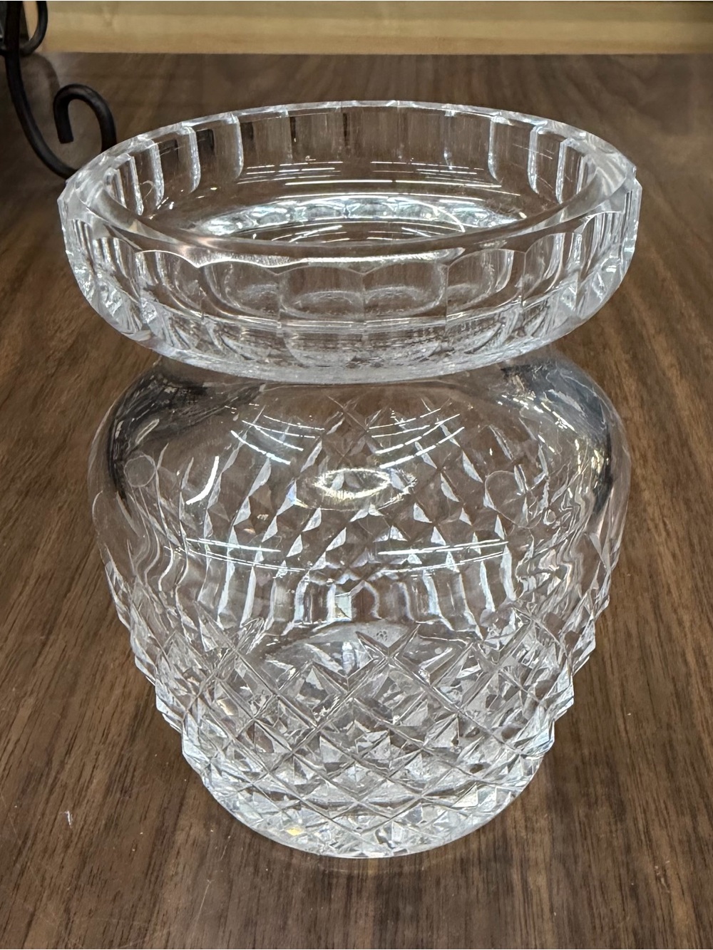 WATERFORD CRYSTAL Honey Marmalade Jelly Jam Jar Diamond Cut No Lid # 5111